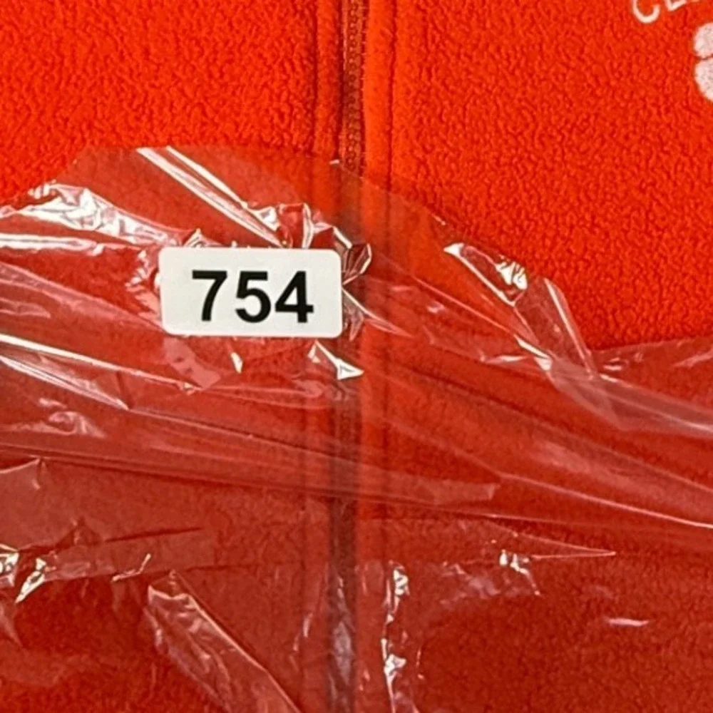 Starter Clemson Tigers Mens 2XL Fleece Pullover Jacket Orange Blue‎